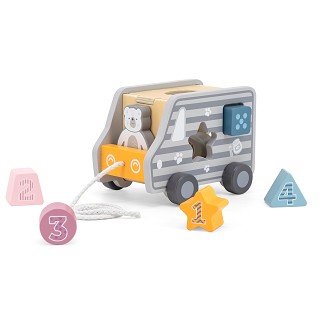 Pull-along shape sorting truck